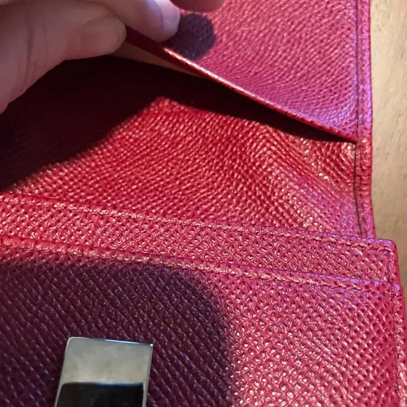 Bulgari Red Textured Leather Accessory - Picture 4 of 10